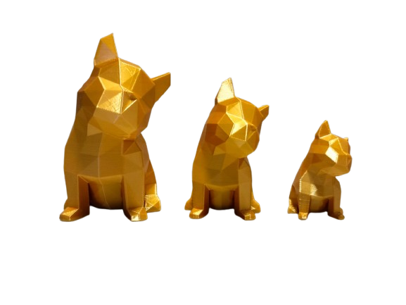 Set decorativo Bulldog Family Low Poly